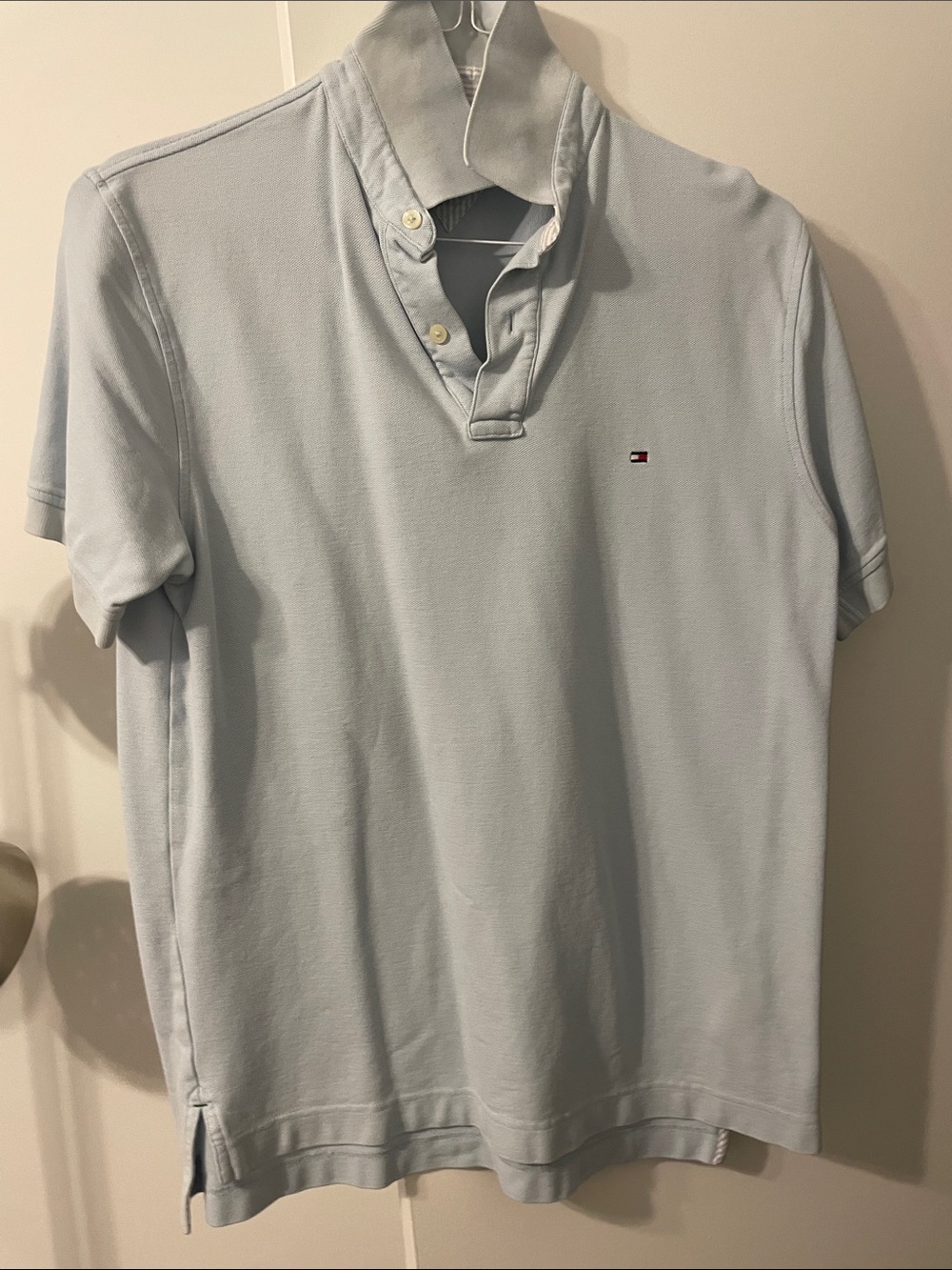 Tommy Hilfiger Light Blue Polo with Flag Logo